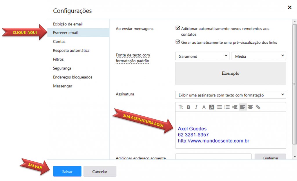 Como adicionar assinatura de e-mail no Yahoo! Mail - Bybrand