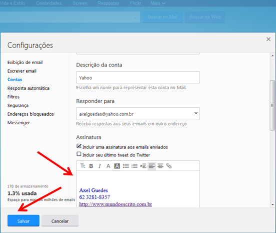 Como adicionar assinatura de e-mail no Yahoo! Mail - Bybrand